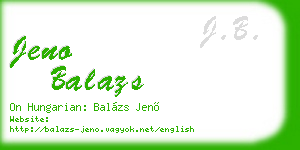 jeno balazs business card