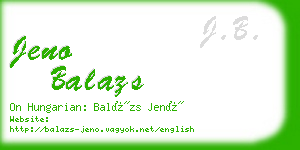 jeno balazs business card